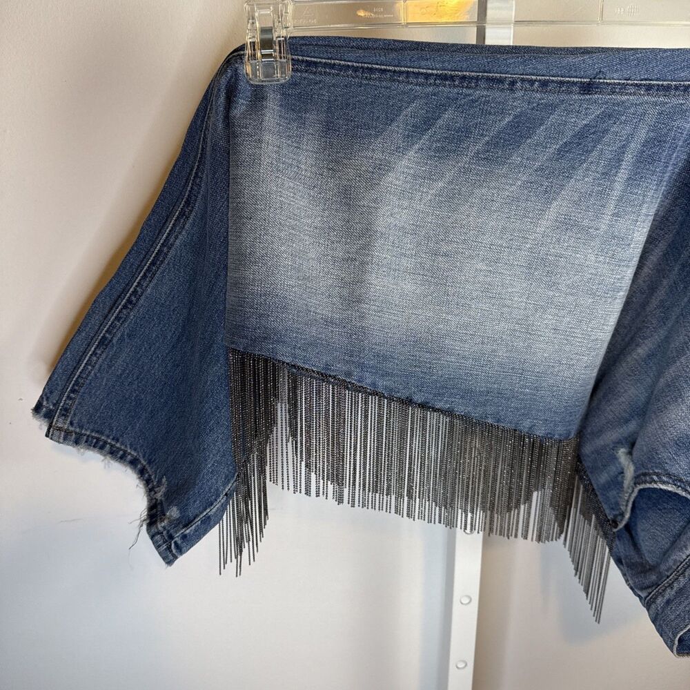 Blue Revival Jeans 31 Punk Goth Chain Distressed Grunge Street Wear Festival - Picture 10 of 11
